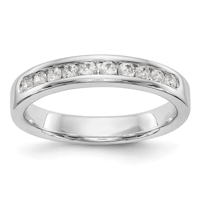 14k White Gold 10Stone 13 carat Round Diamond Complete Channel Band Goldia Rings 14k White Gold 10Stone 13 carat Round Diamond Complete Channel Band Goldia Rings