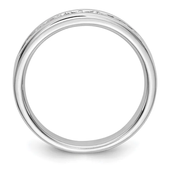 14k White Gold 10Stone 13 carat Round Diamond Complete Channel Band Goldia Rings