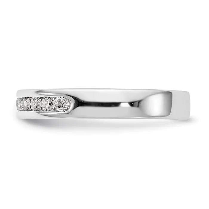 14k White Gold 10Stone 13 carat Round Diamond Complete Channel Band Goldia Rings