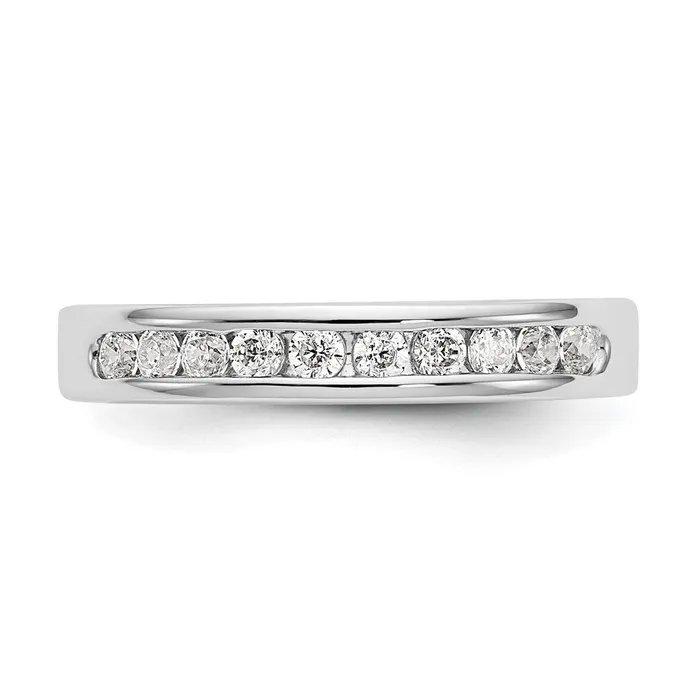 14k White Gold 10Stone 13 carat Round Diamond Complete Channel Band Goldia Rings