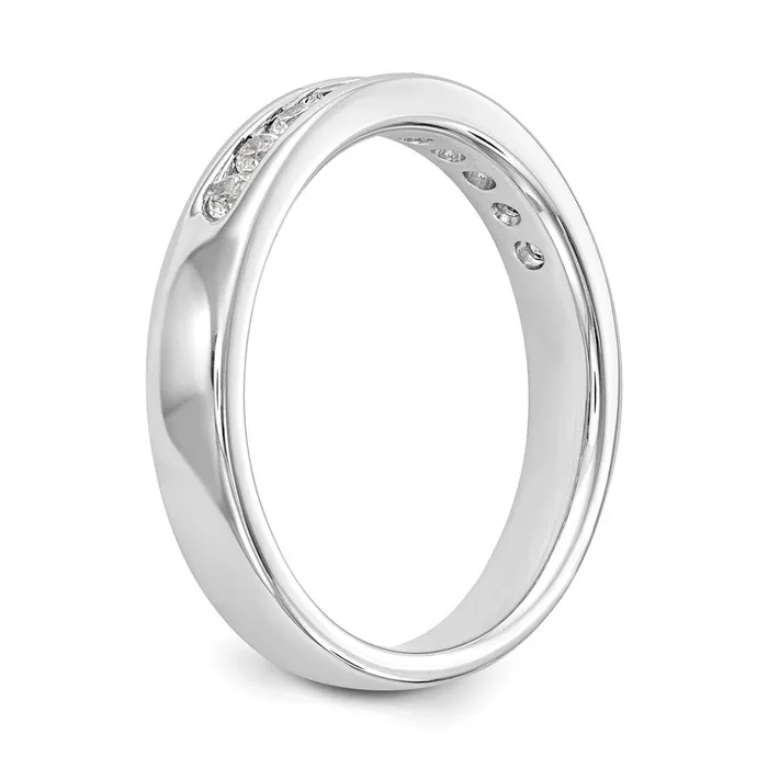 14k White Gold 10Stone 13 carat Round Diamond Complete Channel Band Goldia Rings