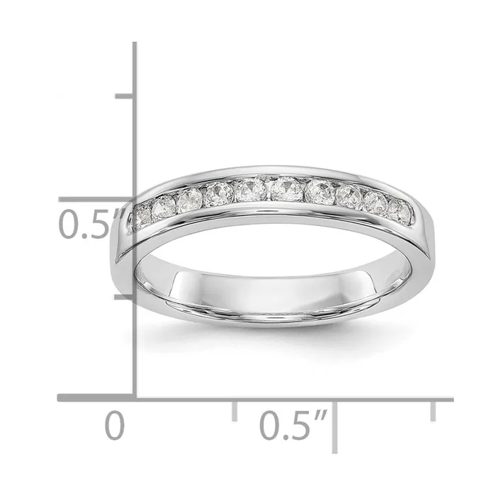14k White Gold 10Stone 13 carat Round Diamond Complete Channel Band Goldia Rings