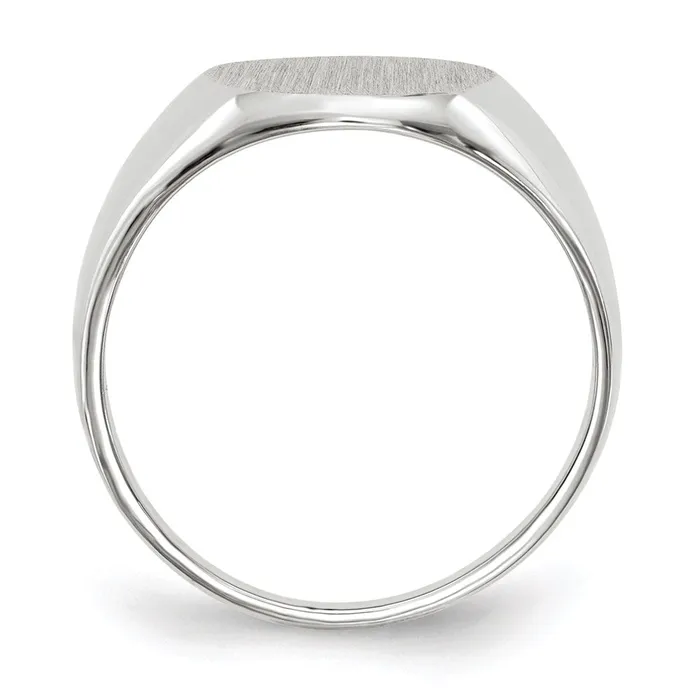 14k White Gold 125x110mm Open Back Signet Ring Goldia Rings