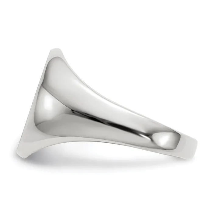 14k White Gold 125x110mm Open Back Signet Ring Goldia Rings