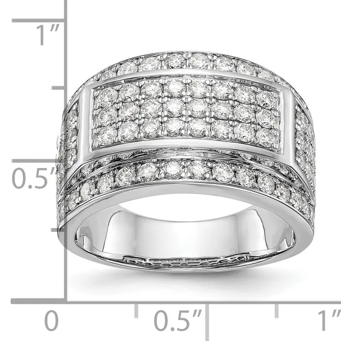 14k White Gold 2 Ct Lab Grown Diamond VSSI G Mens Ring Goldia Rings