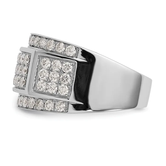 14k White Gold 2 Ct Lab Grown Diamond VSSI G Mens Ring Goldia Rings