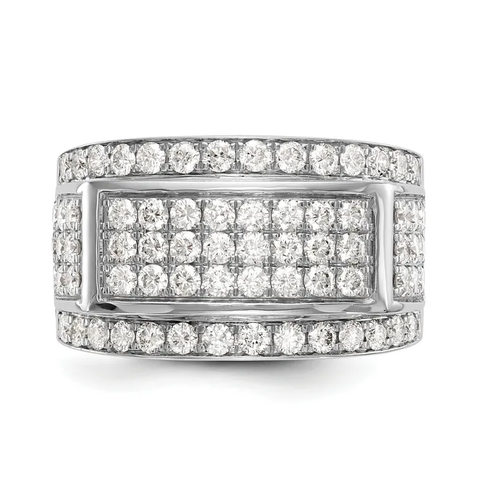 14k White Gold 2 Ct Lab Grown Diamond VSSI G Mens Ring Goldia Rings