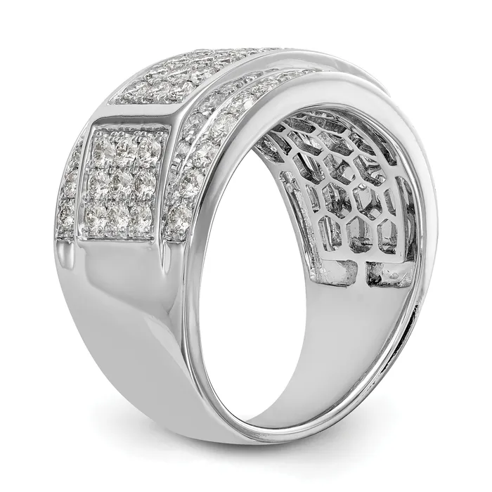14k White Gold 2 Ct Lab Grown Diamond VSSI G Mens Ring Goldia Rings