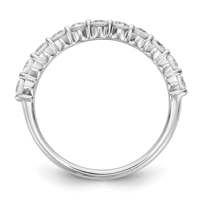 14k White Gold 34 Ct Lab Grown Diamond VSSI G Eleven Stone Band Ring Goldia Rings