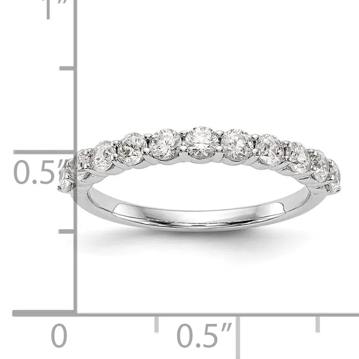 14k White Gold 34 Ct Lab Grown Diamond VSSI G Eleven Stone Band Ring Goldia Rings