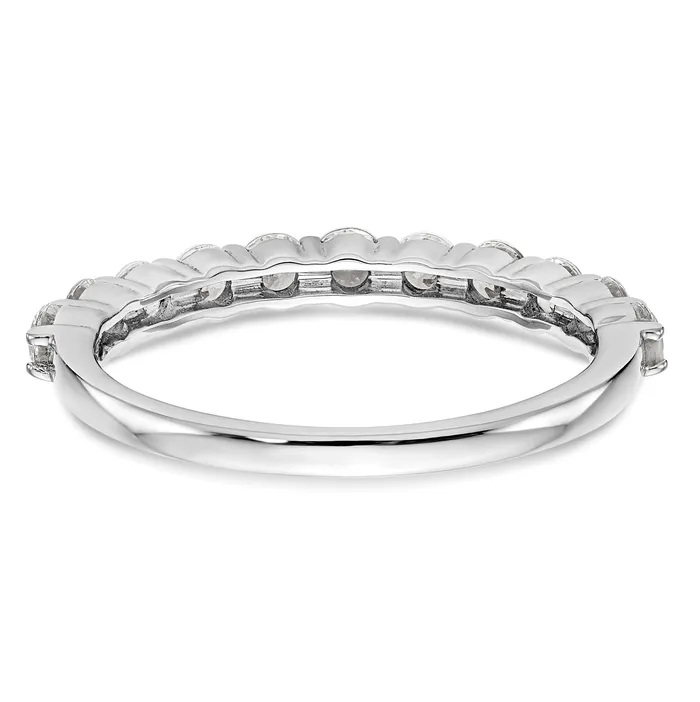 14k White Gold 34 Ct Lab Grown Diamond VSSI G Eleven Stone Band Ring Goldia Rings