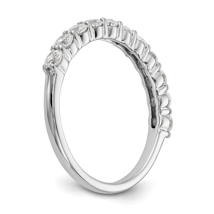 14k White Gold 34 Ct Lab Grown Diamond VSSI G Eleven Stone Band Ring Goldia Rings