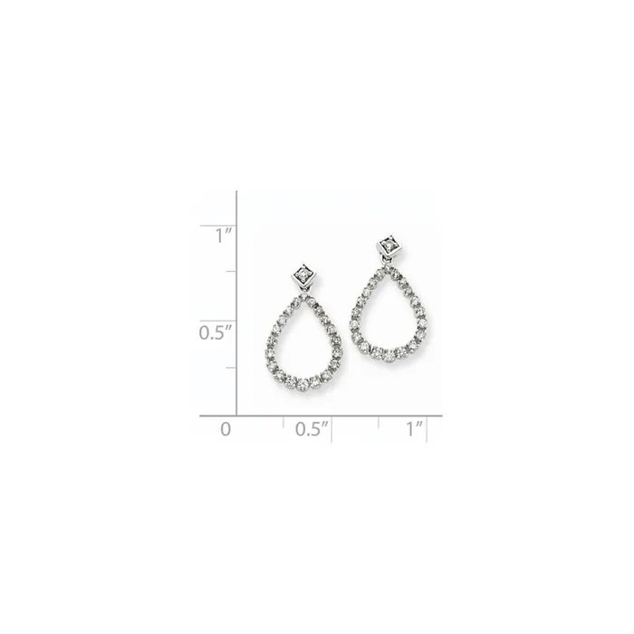 14K White Gold AA Real Diamond Post Earrings Goldia Earrings