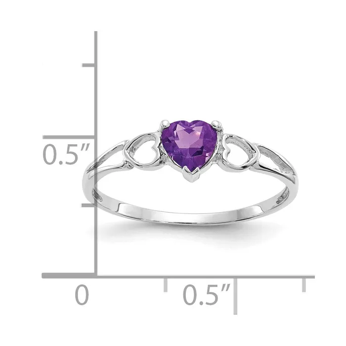 14k White Gold Amethyst Birthstone Ring Goldia Rings