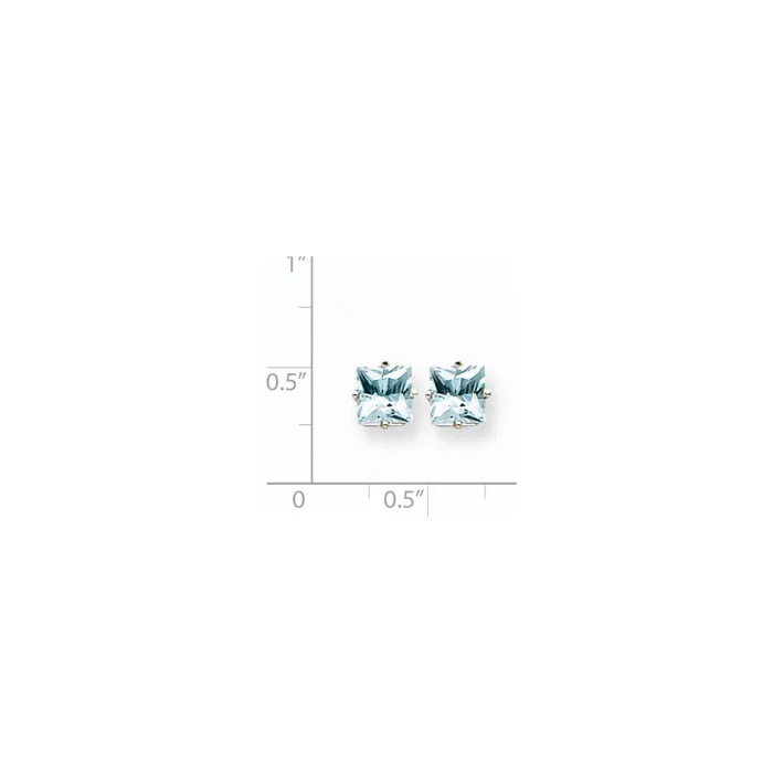 14k White Gold Aquamarine Earrings Goldia Earrings