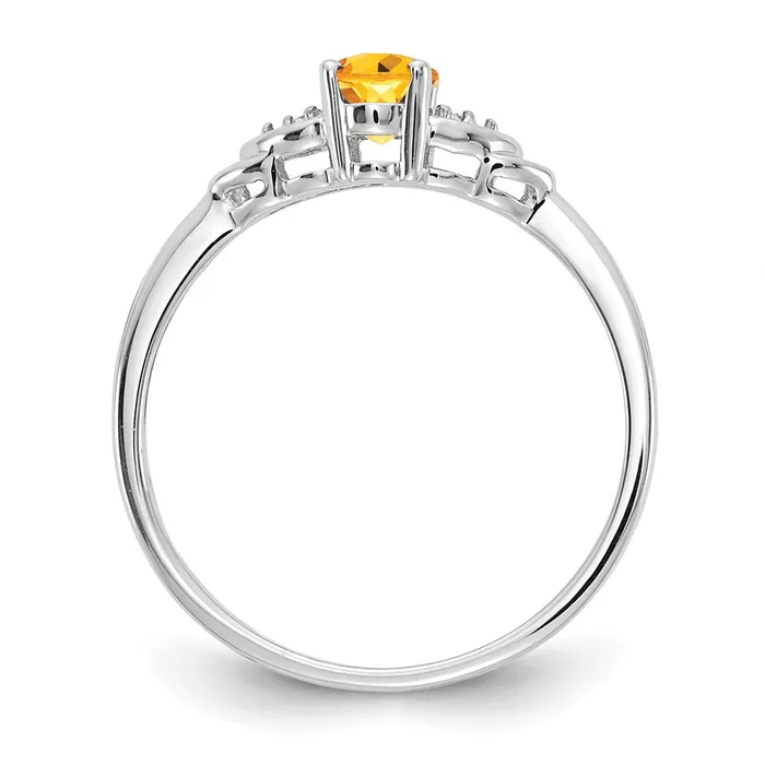 14k White Gold Citrine and Real Diamond Ring Goldiacom Rings