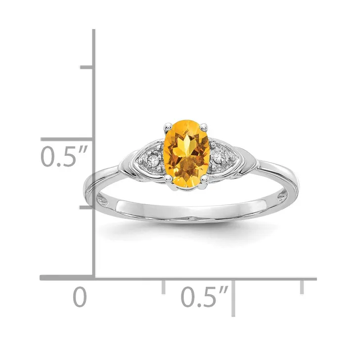 14k White Gold Citrine and Real Diamond Ring Goldiacom Rings