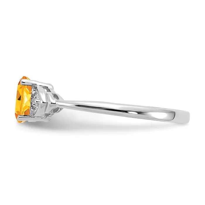 14k White Gold Citrine and Real Diamond Ring Goldiacom Rings