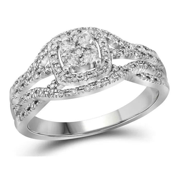 14k White Gold Diamond Bridal Engagement Ring 13 Cttw gndatlanta Rings