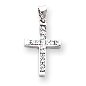 14k White Gold Diamond Latin Cross Pendant Goldiacom Necklaces
