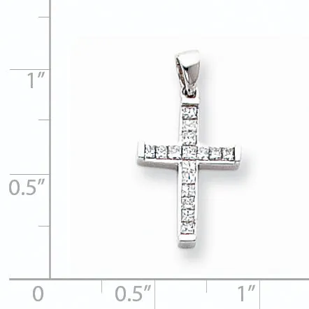 14k White Gold Diamond Latin Cross Pendant Goldiacom Necklaces