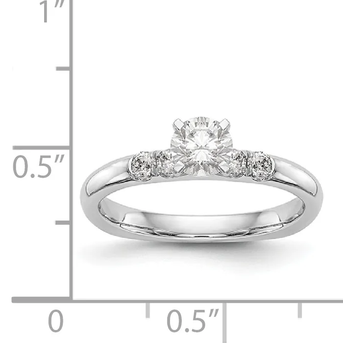 14K White Gold Diamond Peg Set Engagement Ring Goldiacom Rings