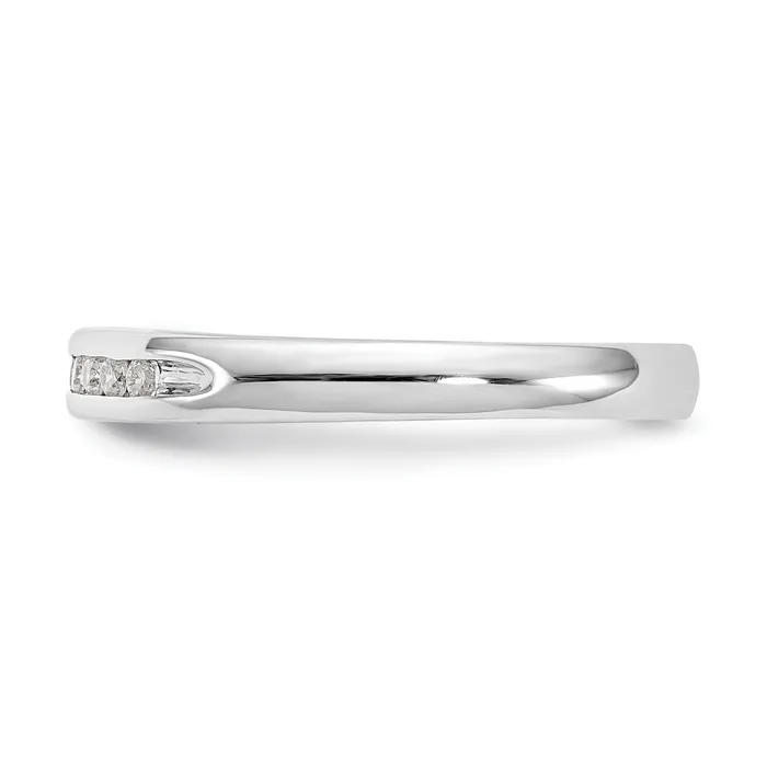 14K White Gold Lab Grown VSSI G Diamond 9Stone Channel Band Ring Goldia Rings