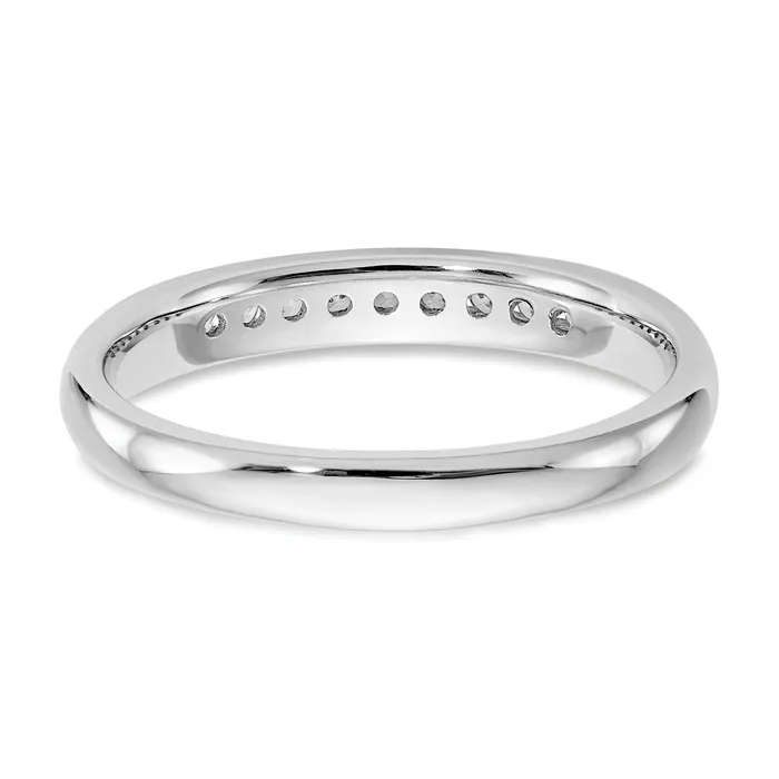 14K White Gold Lab Grown VSSI G Diamond 9Stone Channel Band Ring Goldia Rings