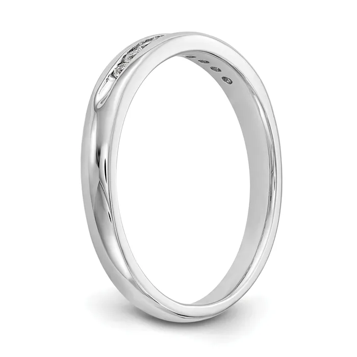 14K White Gold Lab Grown VSSI G Diamond 9Stone Channel Band Ring Goldia Rings