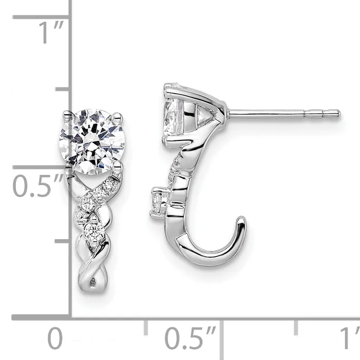 14K White Gold Lab Grown VSSI G Diamond Post Fashion Earrings Goldia Earrings