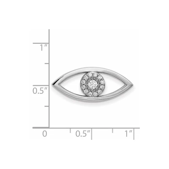 14k White Gold Medium Real Diamond Evil Eye Pendant Goldia Necklaces