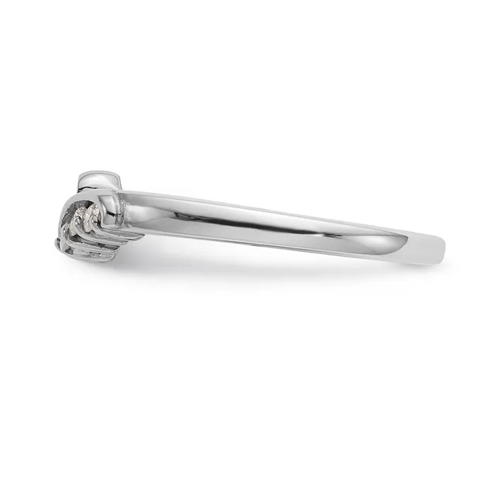 14k White Gold Peg Set Simulated Diamond By Pass Engagement Ring Goldiacom Rings