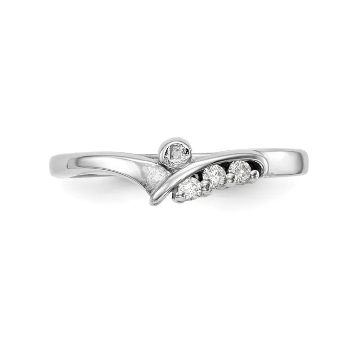14k White Gold Peg Set Simulated Diamond By Pass Engagement Ring Goldiacom Rings