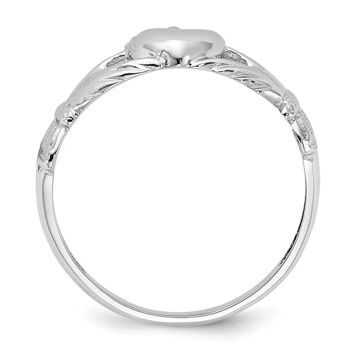 14k White Gold Polished Claddagh Ring Goldia Rings