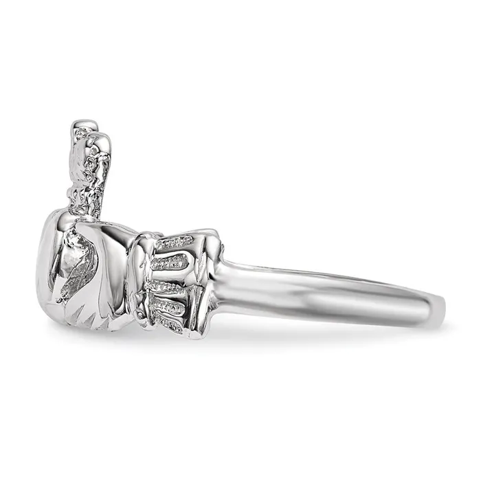 14k White Gold Polished Claddagh Ring Goldia Rings