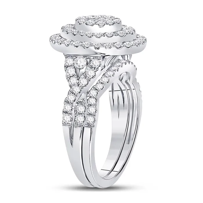14k White Gold Princess Diamond Bridal Wedding Ring Set 114 Cttw gndatlanta Rings