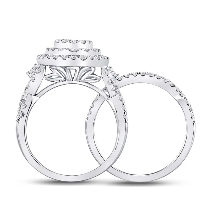 14k White Gold Princess Diamond Bridal Wedding Ring Set 114 Cttw gndatlanta Rings