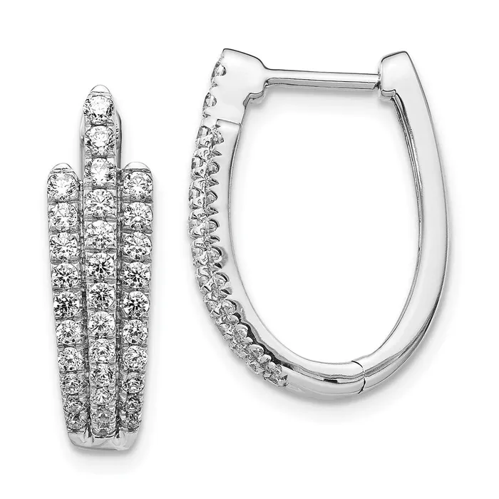14k White Gold Real Diamond Earrings Goldia Earrings