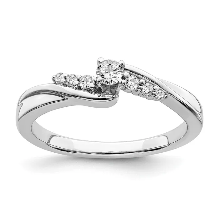 14K White Gold Real Diamond Engagement Ring Goldia Rings