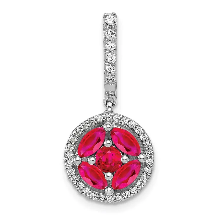 14k White Gold Real Diamond u0026 102 Ruby Circle Halo Pendant Goldia Necklaces 14k White Gold Real Diamond u0026 102 Ruby Circle Halo Pendant Goldia Necklaces