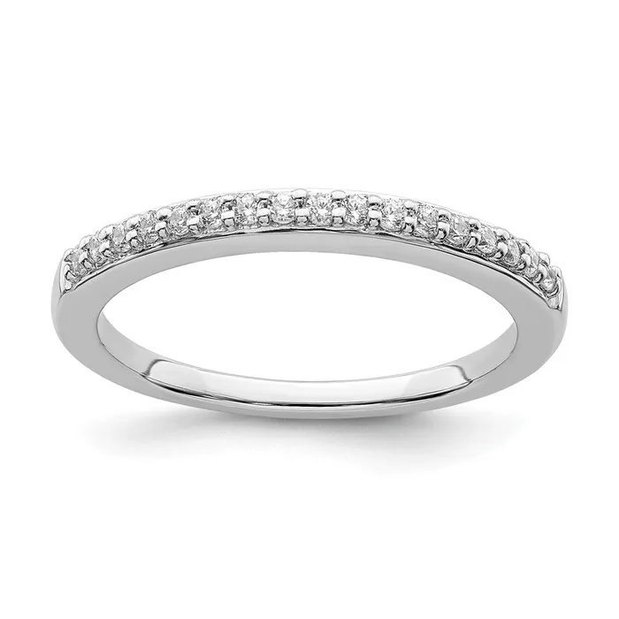 14k White Gold Real Diamond Wedding Band Goldia Rings