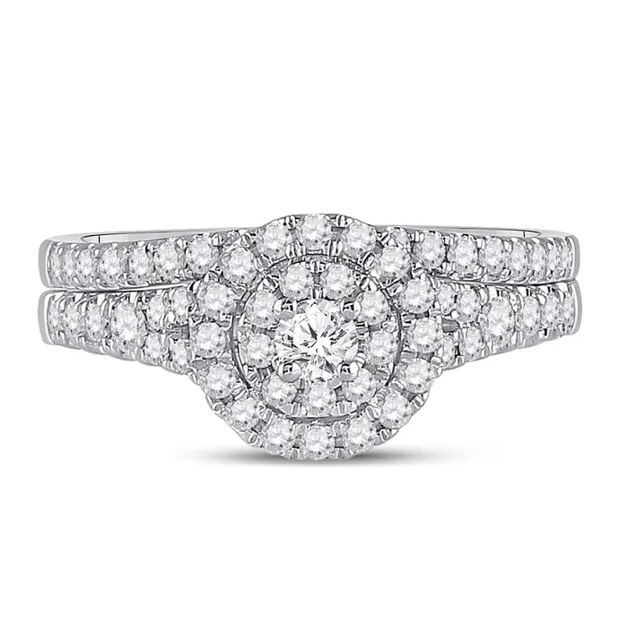 14k White Gold Round Diamond Bridal Wedding Ring Set 34 Cttw gndatlanta Rings