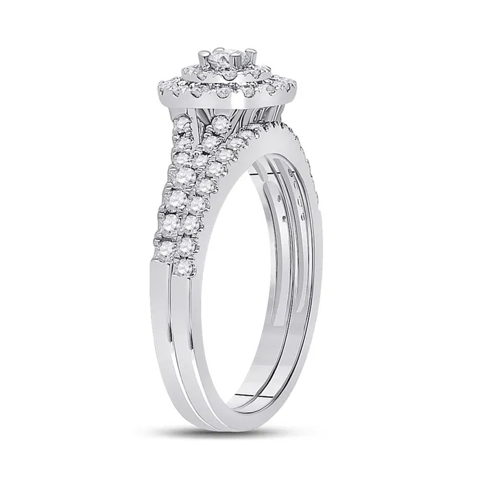 14k White Gold Round Diamond Bridal Wedding Ring Set 34 Cttw gndatlanta Rings