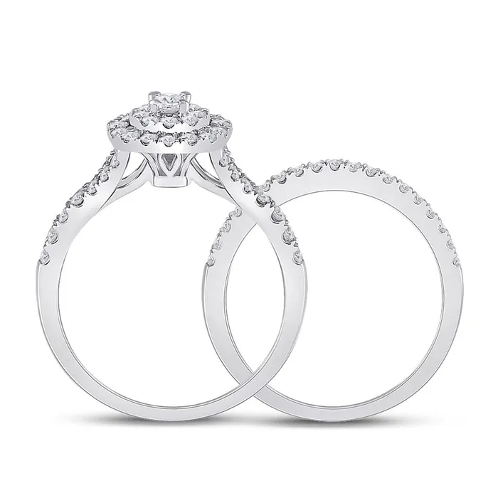 14k White Gold Round Diamond Bridal Wedding Ring Set 34 Cttw gndatlanta Rings