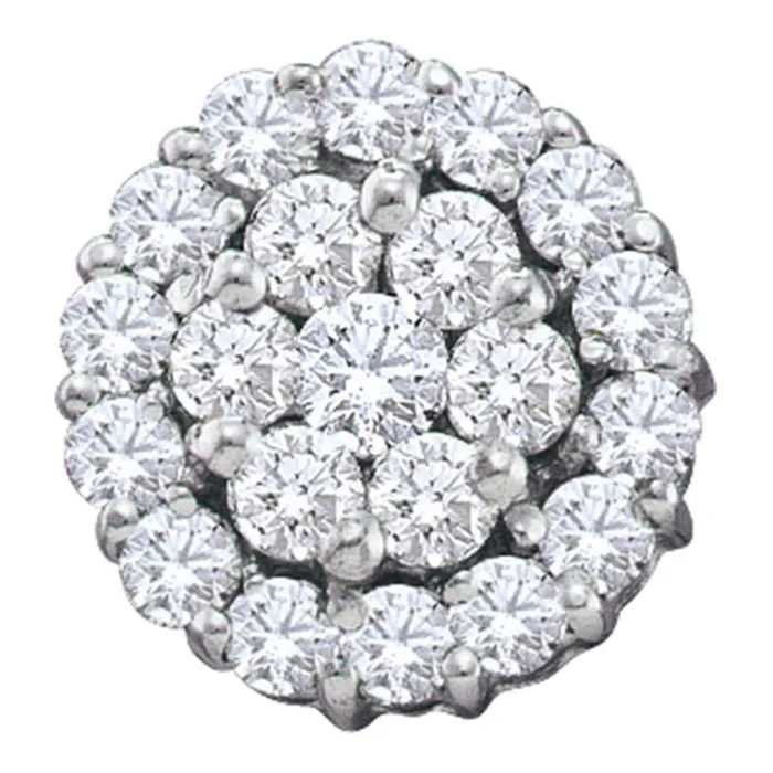 14k White Gold Round Diamond Circle Frame Flower Cluster Earrings 112 Cttw gndatlanta Earrings 14k White Gold Round Diamond Circle Frame Flower Cluster Earrings 112 Cttw gndatlanta Earrings