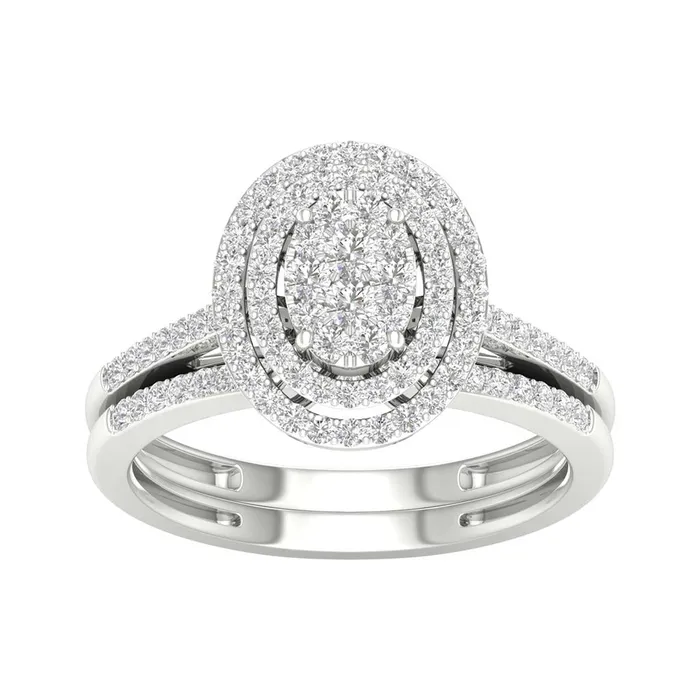 14k White Gold Round Diamond Oval Bridal Wedding Ring Set 12 Cttw gndatlanta Rings 14k White Gold Round Diamond Oval Bridal Wedding Ring Set 12 Cttw gndatlanta Rings