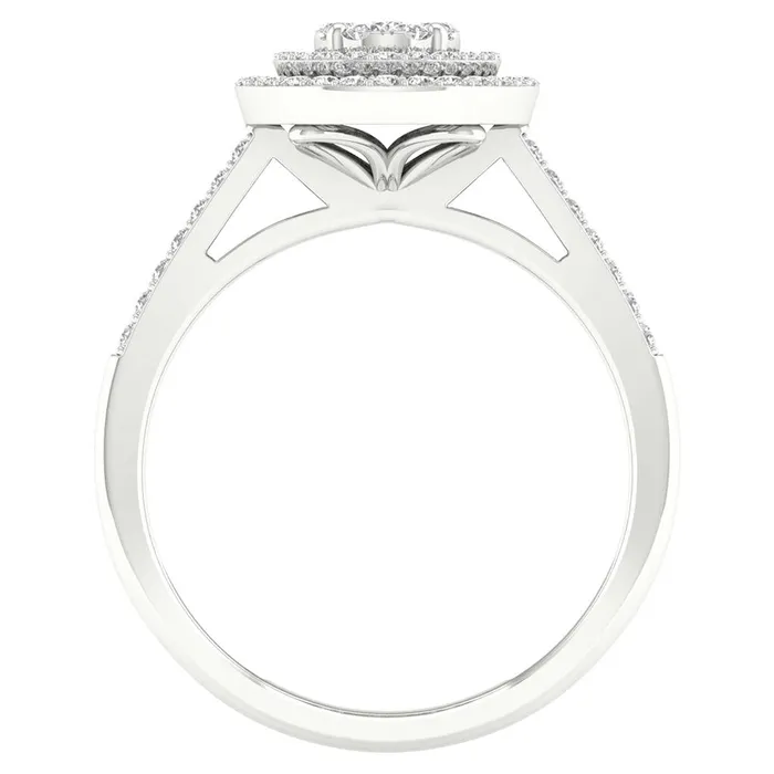 14k White Gold Round Diamond Oval Bridal Wedding Ring Set 12 Cttw gndatlanta Rings