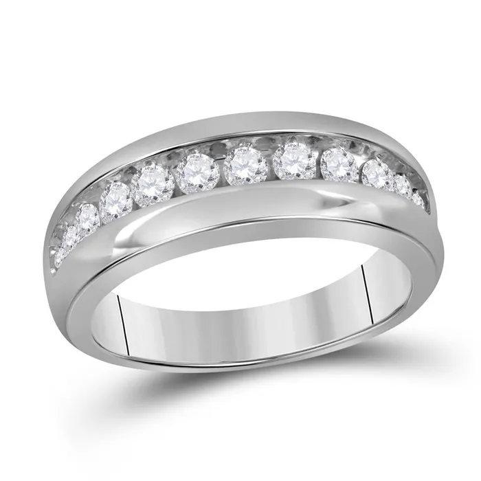 14k White Gold Round Diamond Single Row Wedding Band Ring 1 Cttw gndatlanta Rings 14k White Gold Round Diamond Single Row Wedding Band Ring 1 Cttw gndatlanta Rings