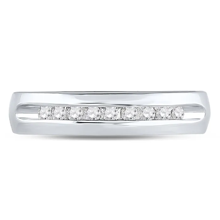 14k White Gold Round Machine Set Diamond Wedding Channel Band Ring 14 Cttw gndatlanta Rings 14k White Gold Round Machine Set Diamond Wedding Channel Band Ring 14 Cttw gndatlanta Rings