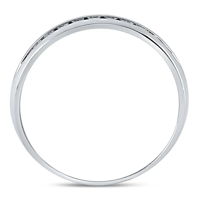 14k White Gold Round Machine Set Diamond Wedding Channel Band Ring 14 Cttw gndatlanta Rings